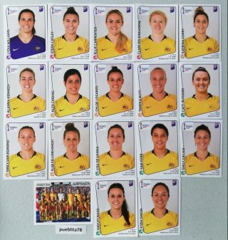 Panini Women World Cup France 2019 Australia Team 18 Stickers