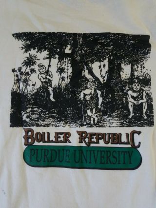 Vintage 80s PURDUE UNIVERSITY Boiler Republic USA Large Sweatshirt Football 2