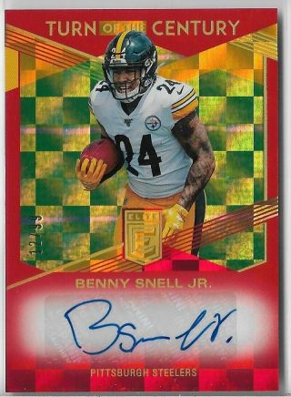 2019 Elite Benny Snell Jr.  Turn Of The Century Rookie Auto D 12/99 Steelers