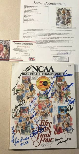 Jsa Basketball Legends Chamberlain - Russell - Magic - Jabbar Signed Book
