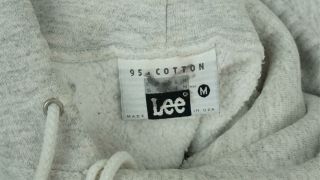 Vintage Lee 95 Cotton Cross Grain Yale University Hoodie Sweatshirt Grey Medium 4