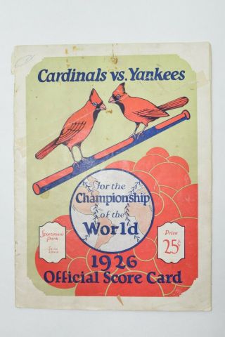 1926 World Series Program Mlb Baseball St Louis Cardinals York Yankees Game3