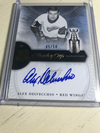 2011 - 12 The Cup Alex Delvecchio Stanley Cup Signatures Sp/50 Red Wings