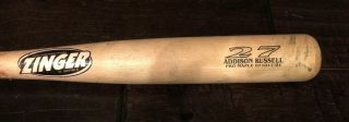 Addison Russell Game Broken Cracked Bat Chicago Cubs MLB 2019 3