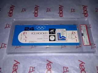 1980 Olympics Miracle On Ice Hockey Gold Medal Game Full Ticket Team Usa - Psa