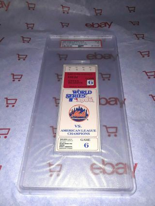 1986 York Mets World Series Game 6 Ticket Stub Mookie Wilson,  Bill Buckner