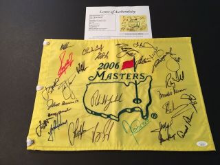 Masters Champions Flag (jsa),  2006 Flag Signed By 27 Masters Champs.  - Palmer