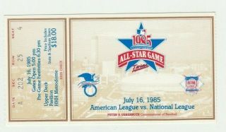 1985 Mlb All Star Game Ticket Stub 7 - 16 - 85 Minnesota Twins Metrodome