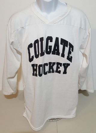 Colgate Raiders Nike Vtg White Hockey Jersey Mens S Big Swoosh Logo
