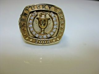 14k Gold 54 Gram Kentucky Derby 2008 " Big Brown " Diamond Owners Ring