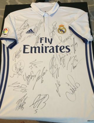 Real Madrid Jersey - Autographed By Entire 2016 - 17 Squad - Ronaldo,  Bale,  & More