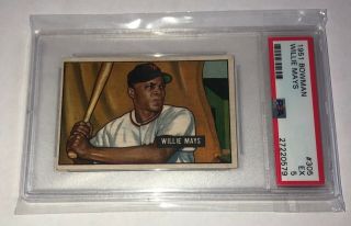 1951 Bowman Baseball Willie Mays Rookie Rc Card 305 Psa 5 Label