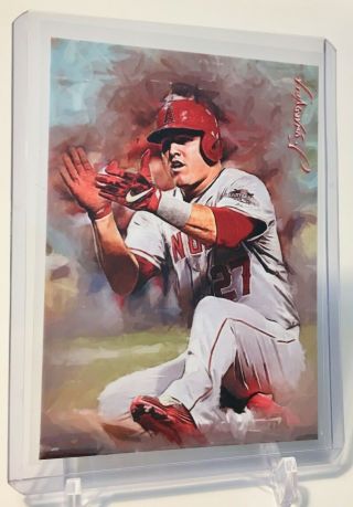 Mike Trout 35 Custom Designed,  Custom Made 19 Of 50 Art Baseball Card Sp