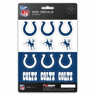 Indianapolis Colts Stickers Die Cut Mini Decals 12 - Pack Sticker Sheet