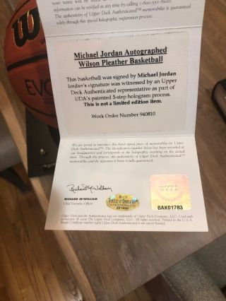 Michael Jordan Upper Deck Authenticated Autograph Wilson Basketball Great Auto 5