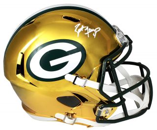 Brett Favre Signed Packers Chrome Riddell Full - Size Speed Helmet - Favre Holo