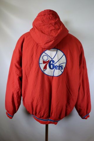 B5878 Vtg Starter Philadelphia 76ers Nba Basketball Full - Zip Jacket Size L