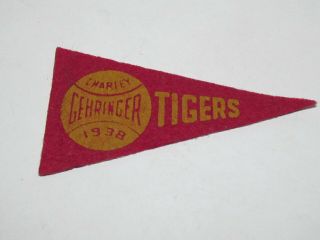 Extremely Rare 1938 Detroit Tigers Charley Gehringer Mini Felt Baseball Pennant