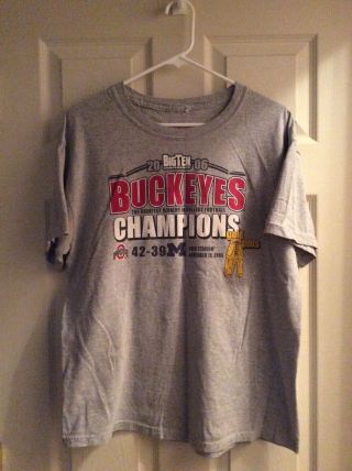 Ohio State Buckeyes 2009 : " Gold Pants " Gray T - Shirt Big Ten Champions Uec (k1)