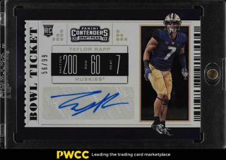 2019 Panini Contenders Draft Bowl Ticket Taylor Rapp Rookie Rc Auto 220 (pwcc)