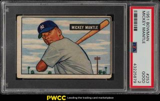 1951 Bowman Mickey Mantle Rookie Rc 253 Psa 2 Gd (pwcc)