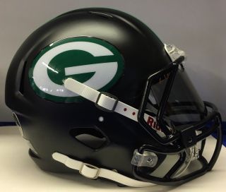 Green Bay Packers Custom Riddell Speed Full Size Football Helmet W/visor
