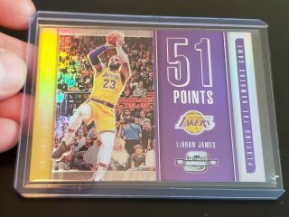 2018 - 19 Contenders Optic Silver Prizm Playing The Numbers Game Lebron James