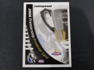 2006 Afl Select Champions Premiership Predictor Card Pc4 Collingwood