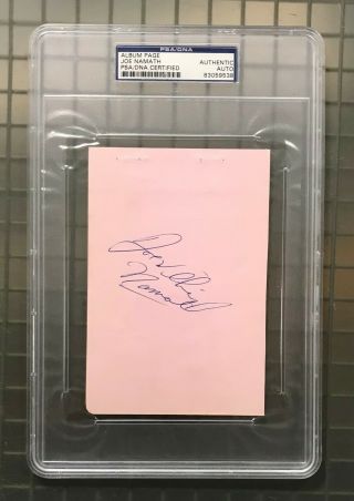Joe Namath Signed 4x6 Index Card " Joe Willie Namath " Psa/dna Auto Jets Hof