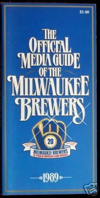 Milwaukee Brewers 1989 Baseball Media Guide