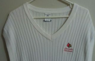 Men ' s ADIDAS Louisville Cardinals White Sweater Vest Size: XL - NCAA,  Sleeveless 3