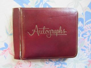 Old Baseball Autograph Book - Players Ted Williams,  Stan Musial,  Cochrane,  Aaron