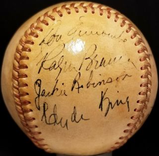 1951 Brooklyn Dodgers Team Signed Ball Jackie Robinson Roy Campanella Auto Hof