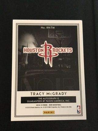 2018 - 19 NOIR Tracy McGrady Reigning Night Auto 1/99 JERSEY Rockets 2