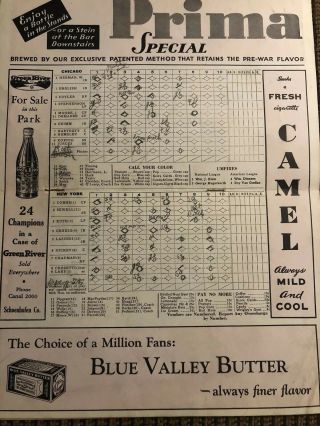1932 World Series Game 3 Program Babe Ruth called HR 6