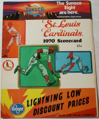 1970 St.  Louis Cardinals Vs Los Angeles Dodgers Program Scorecard Program Brock
