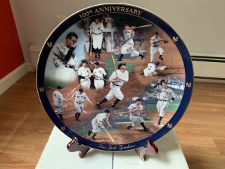 Danbury 100th Anniversary Ny Yankees Commemorative Plate Set (4 Plates)