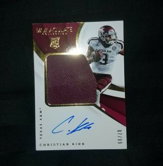 2018 Immaculate Collegiate Christian Kirk Rc Rookie Jersey Auto /99