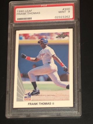1990 Leaf Frank Thomas Rookie Card Rc 300 Psa 9