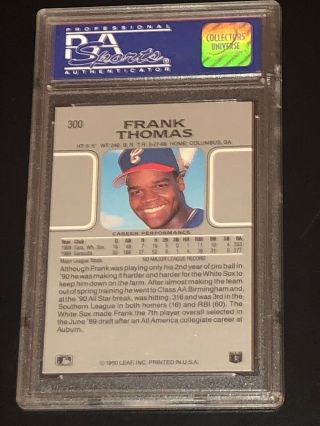 1990 LEAF FRANK THOMAS ROOKIE CARD RC 300 PSA 9 2
