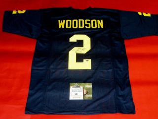 Charles Woodson Autographed Michigan Wolverines Jersey Um Aash Heisman 97 Insc