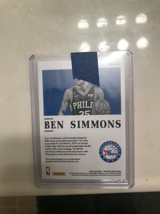 2018 - 19 Panini Encased Gold Ben Simmons Game Worn Patch 24/25 76ERS 2