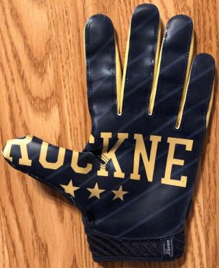 Notre Dame Football 2017 Team Issued Under Armour Rockne Gloves Large 3