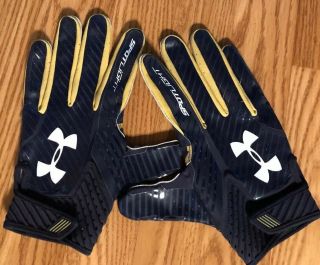 Notre Dame Football 2017 Team Issued Under Armour Rockne Gloves Large 4