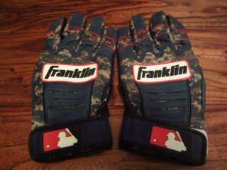Dustin Pedroia 2017 Boston Red Sox Game Un Issued Franklin Batting Gloves