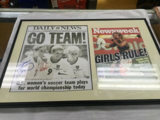 Julie Foudy,  Mia Hamm,  Kristine Lilly,  And Brandi Chastain Autographed Framed