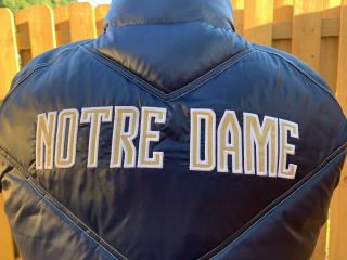 Notre Dame Irish Football Adidas Puffer Vest Jacket Large Navy Spell Out College 2
