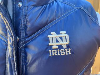 Notre Dame Irish Football Adidas Puffer Vest Jacket Large Navy Spell Out College 8