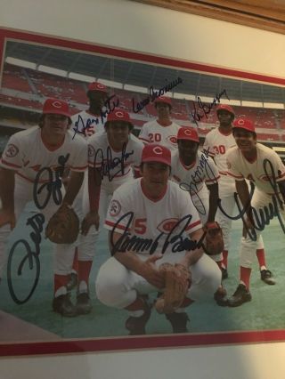Pete Rose Cincinnati Reds Team Autographed Memorabilia Framed Picture 10