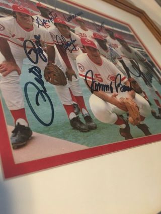 Pete Rose Cincinnati Reds Team Autographed Memorabilia Framed Picture 11